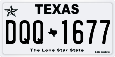 TX license plate DQQ1677