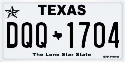 TX license plate DQQ1704