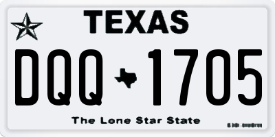 TX license plate DQQ1705