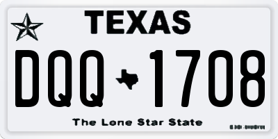 TX license plate DQQ1708