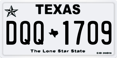 TX license plate DQQ1709