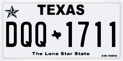 TX license plate DQQ1711