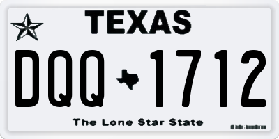 TX license plate DQQ1712