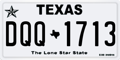TX license plate DQQ1713