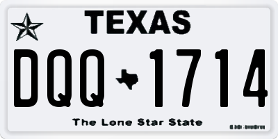 TX license plate DQQ1714