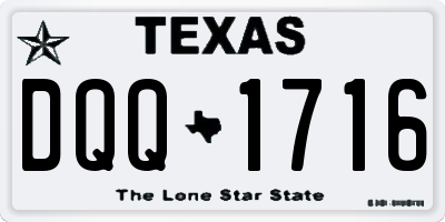 TX license plate DQQ1716