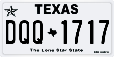TX license plate DQQ1717
