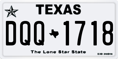 TX license plate DQQ1718