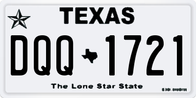 TX license plate DQQ1721