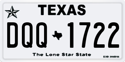 TX license plate DQQ1722