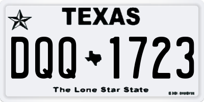 TX license plate DQQ1723