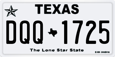 TX license plate DQQ1725