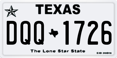 TX license plate DQQ1726