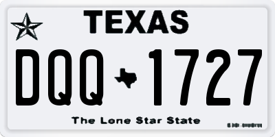 TX license plate DQQ1727