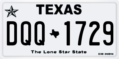 TX license plate DQQ1729