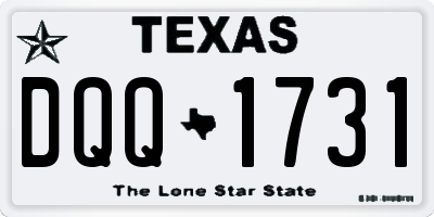 TX license plate DQQ1731