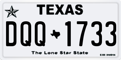 TX license plate DQQ1733