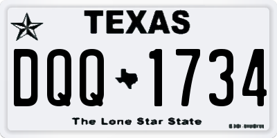 TX license plate DQQ1734