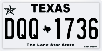 TX license plate DQQ1736