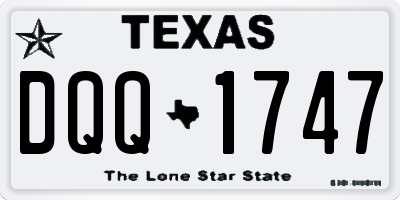 TX license plate DQQ1747
