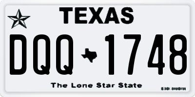 TX license plate DQQ1748