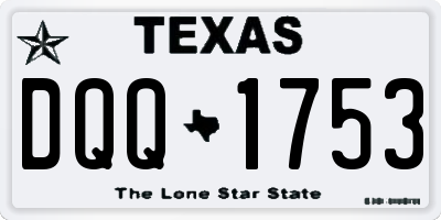 TX license plate DQQ1753