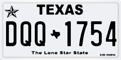 TX license plate DQQ1754