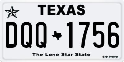 TX license plate DQQ1756