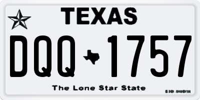 TX license plate DQQ1757