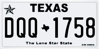 TX license plate DQQ1758