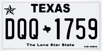 TX license plate DQQ1759
