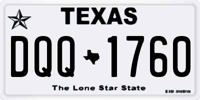 TX license plate DQQ1760