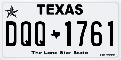 TX license plate DQQ1761