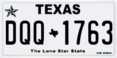 TX license plate DQQ1763