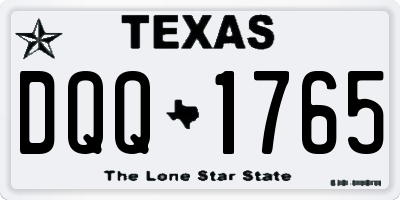 TX license plate DQQ1765