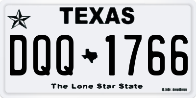 TX license plate DQQ1766