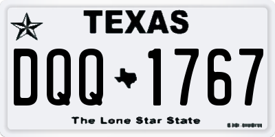 TX license plate DQQ1767