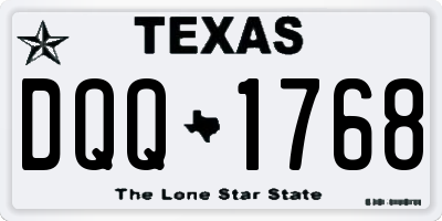 TX license plate DQQ1768