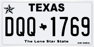 TX license plate DQQ1769