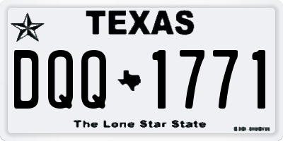 TX license plate DQQ1771
