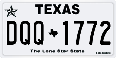 TX license plate DQQ1772