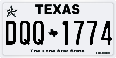 TX license plate DQQ1774
