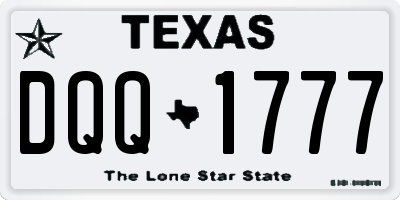 TX license plate DQQ1777