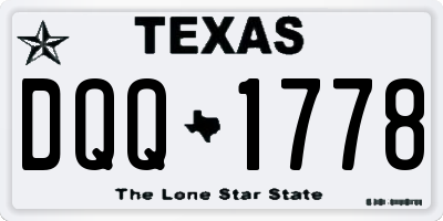 TX license plate DQQ1778