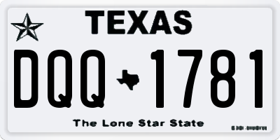 TX license plate DQQ1781