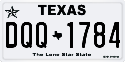 TX license plate DQQ1784