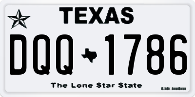 TX license plate DQQ1786