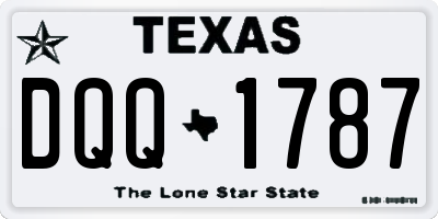 TX license plate DQQ1787