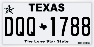 TX license plate DQQ1788