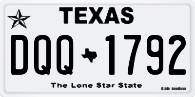 TX license plate DQQ1792